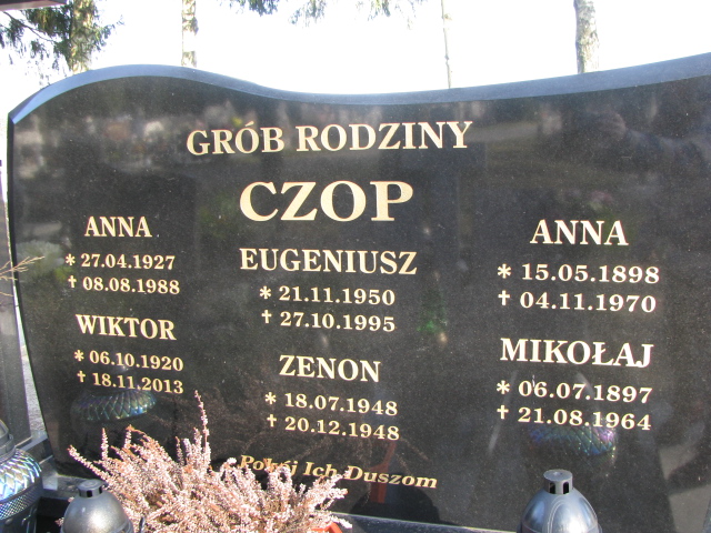 Zenon Czop 1948 Piecki - Grobonet - Wyszukiwarka osób pochowanych